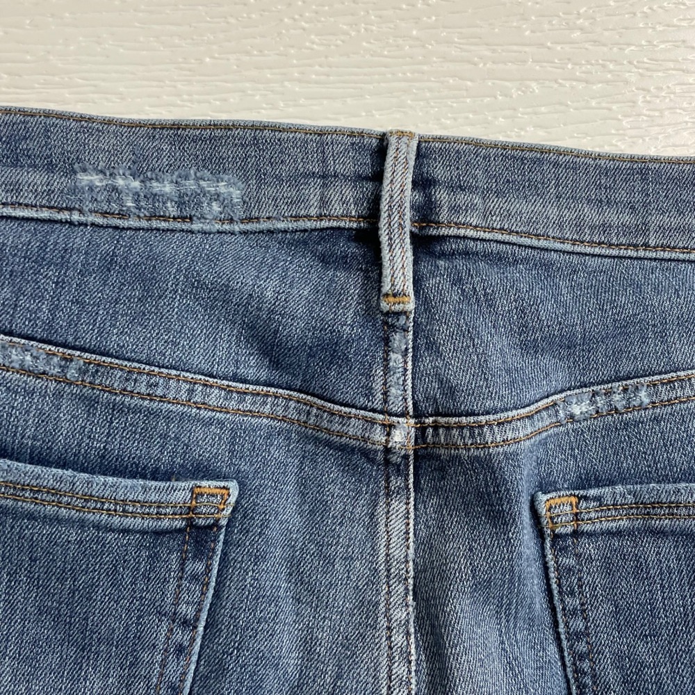 FRAME Le Nouveau Straight Jeans Women Size29 Blue Wash High Rise Split Raw Hem - Picture 5 of 12